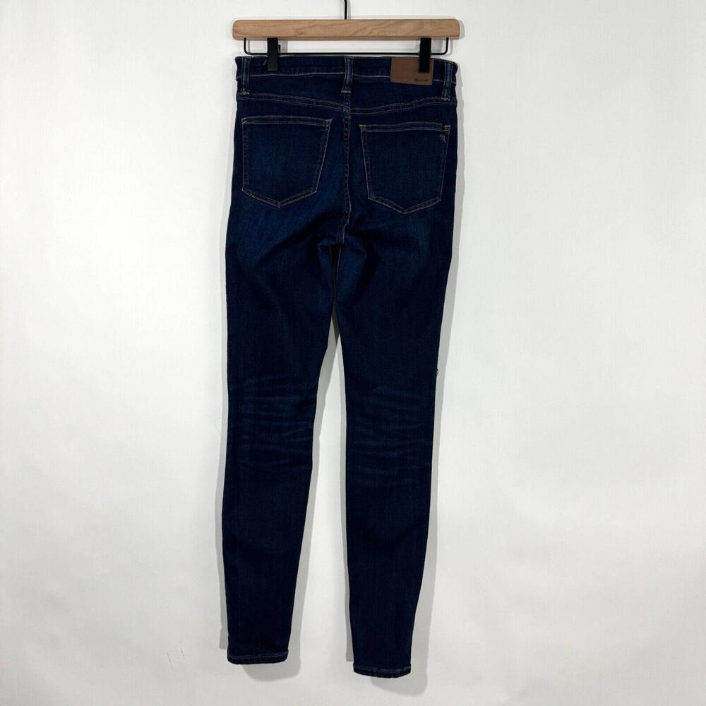 Madewell Women’s Size 26 Dark Blue Stretch Denim 9” High Rise Skinny Jeans - Picture 7 of 11